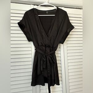 SHEIN Black Surplice Blouse